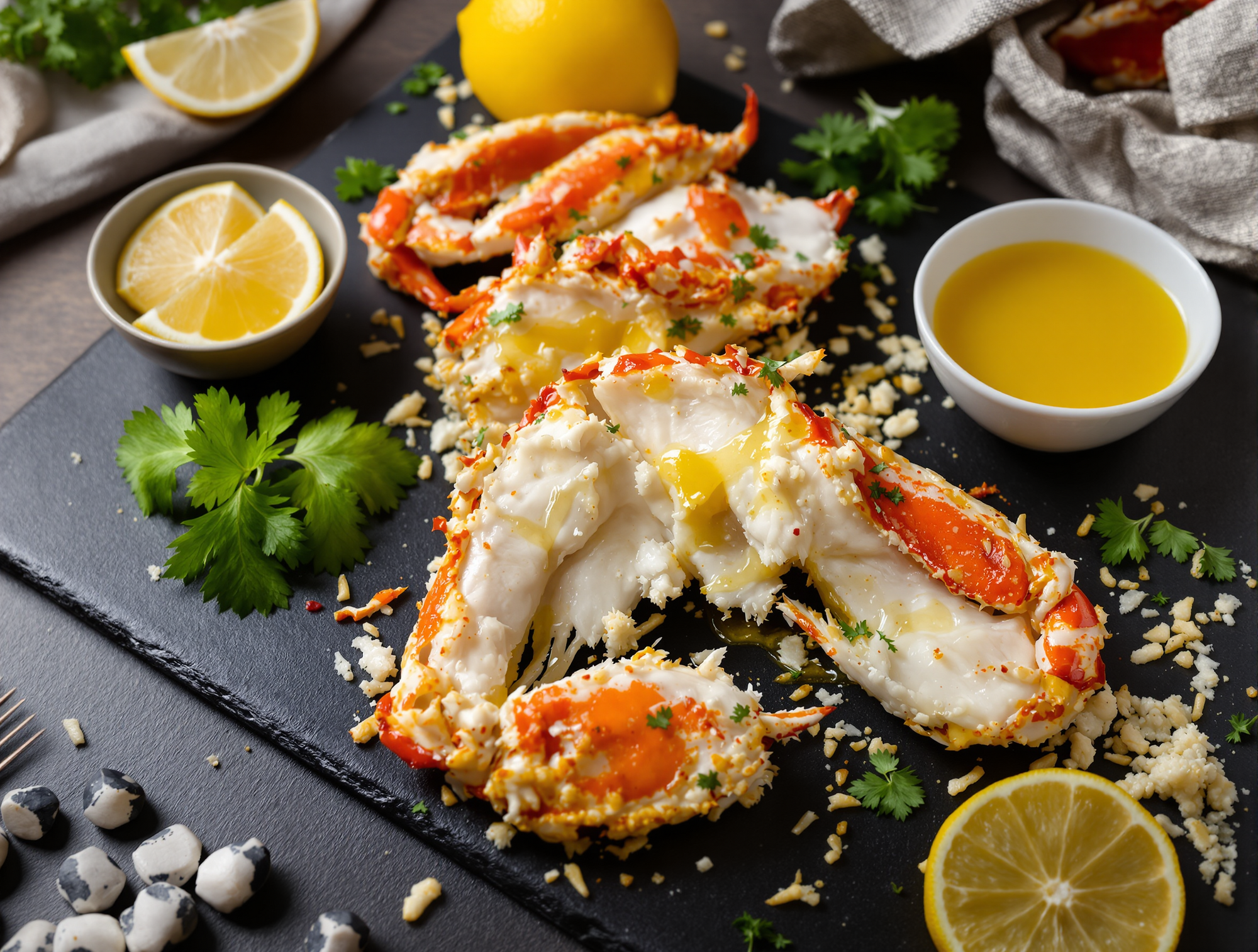 King Crab al Vapor con Mantequilla de Limón