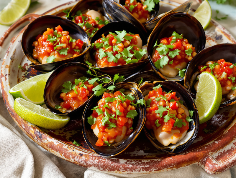 Almejas Pata de Mula al Vapor con Salsa Macha