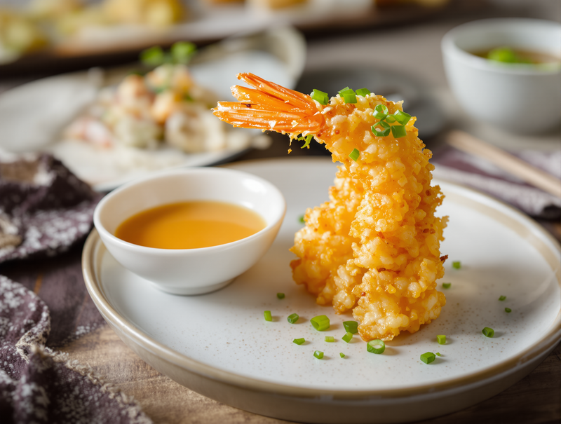 Camarón Tempura Crujiente con Salsa Ponzu