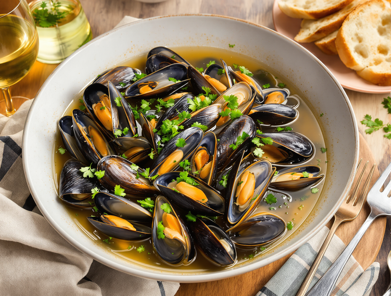 Mejillones al Vapor con Vino Blanco y Ajo