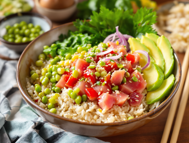 Poke Bowl de Atún Aleta Amarilla y Edamame