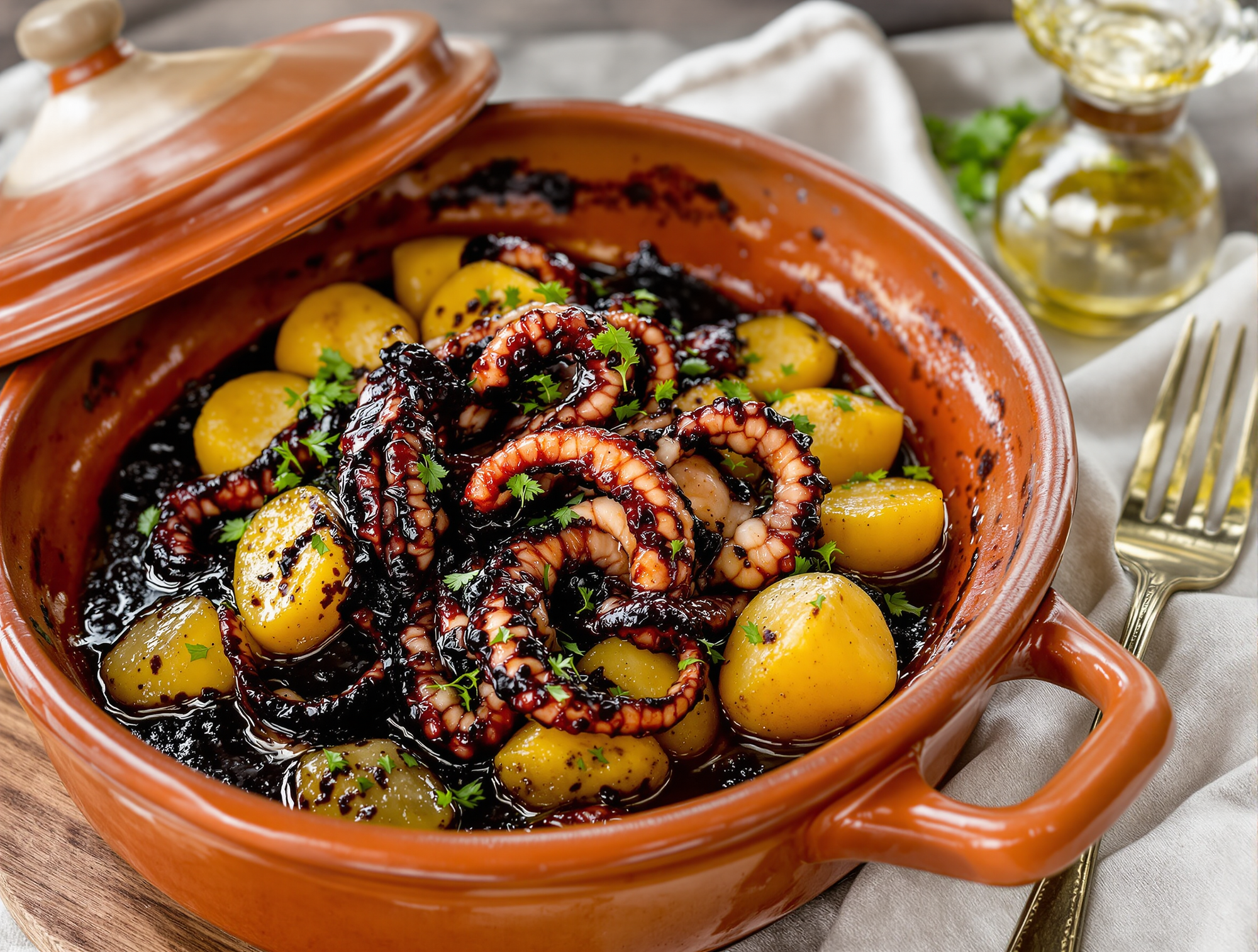 Pulpo en su Tinta Estilo Gallego